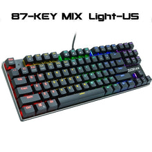 Load image into Gallery viewer, Gaming Mechanical keyboard usb wired Backlit Anti-ghosting 87 key RGB Russian Blue Red Switch keyboard for computer gamer laptop