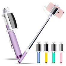 Load image into Gallery viewer, Portable Handheld Extendable Monopod Selfie Stick With Back HD Mirror For iPhone 5 6 Plus Samsung Huawei Sony LG Xiaomi OPPO.