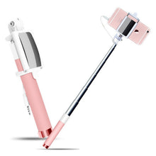 Load image into Gallery viewer, Portable Handheld Extendable Monopod Selfie Stick With Back HD Mirror For iPhone 5 6 Plus Samsung Huawei Sony LG Xiaomi OPPO.