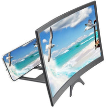 Load image into Gallery viewer, 12inch New Mobile Phone Curved Screen Amplifier HD 3D Video Mobile Phone Magnifying Glass Stand Bracket Phone Foldable Holder