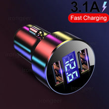 Load image into Gallery viewer, 3.1A LED Display USB Phone Charger Car-Charger for Xiaomi Samsung For iPhone 11 Pro 7 8 Plus Mobile Phone Adapter Car Charger