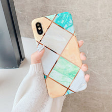 Load image into Gallery viewer, LOVECOM Plating Geometric Marble Phone Case For Huawei P40 Pro P30 P20 Lite Pro Mate 30 20 Lite Glossy Soft IMD Phone Back Cover