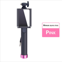 Load image into Gallery viewer, Portable Handheld Extendable Monopod Selfie Stick With Back HD Mirror For iPhone 5 6 Plus Samsung Huawei Sony LG Xiaomi OPPO.