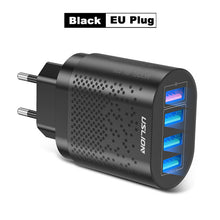 Load image into Gallery viewer, USLION EU/US Plug USB Charger 3A Quik Charge 3.0 Mobile Phone Charger For iPhone 11 Samsung Xiaomi 4 Port 48W Fast Wall Chargers
