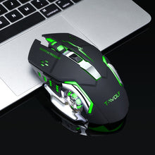 Load image into Gallery viewer, T-WOLF Q13 Rechargeable Wireless Mouse Silent Ergonomic Gaming Mice 6 Keys RGB Backlight 2400 DPI for Laptop Computer Pro Gamer