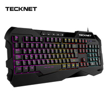 Load image into Gallery viewer, TeckNet Gaming Keyboard Mechanical Feeling Anti-ghosting Gaming Keyboards Luminous Backlit English Layout keyboard for Gamer
