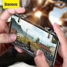 Load image into Gallery viewer, Baseus For PUBG Mobile Gamepad Joystick L1R1 Mobile Phone Game Shooter Controller Trigger Fire Button Handle for iPhone Android
