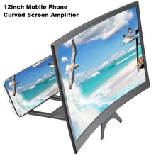 Load image into Gallery viewer, 12inch New Mobile Phone Curved Screen Amplifier HD 3D Video Mobile Phone Magnifying Glass Stand Bracket Phone Foldable Holder
