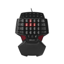 Load image into Gallery viewer, Delux T9 Wired Single-handed Gaming Keyboard Ergonomic Design Single handed keyboard Gamepad  gaming keypad
