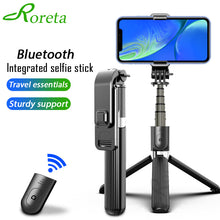 Load image into Gallery viewer, Roreta Portable Wireless Bluetooth Selfie Stick with Tripod Extendable Foldable Monopod for iphone x 11 mini Action Camera
