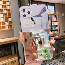 Load image into Gallery viewer, Luxury Clear Makeup Mirror Phone Case For iphone 11 Pro XS MAX XR X Soft Silicone Cover For iphone 7 8 6S 6 Plus Shockproof Case
