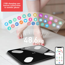 Load image into Gallery viewer, Báscula de grasa corporal piso científico inteligente electrónico LED peso Digital básculas de baño equilibrio Bluetooth APP And
