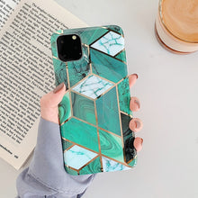 Load image into Gallery viewer, LOVECOM Plating Geometric Marble Phone Case For Huawei P40 Pro P30 P20 Lite Pro Mate 30 20 Lite Glossy Soft IMD Phone Back Cover
