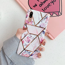 Load image into Gallery viewer, LOVECOM Plating Geometric Marble Phone Case For Huawei P40 Pro P30 P20 Lite Pro Mate 30 20 Lite Glossy Soft IMD Phone Back Cover
