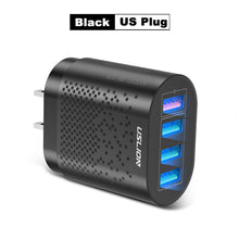 Load image into Gallery viewer, USLION EU/US Plug USB Charger 3A Quik Charge 3.0 Mobile Phone Charger For iPhone 11 Samsung Xiaomi 4 Port 48W Fast Wall Chargers
