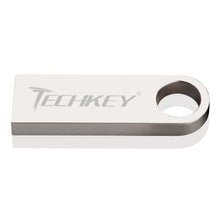 Load image into Gallery viewer, new TECHKEY usb flash drive 64GB 32GB 16GB 8GB 4GB pen drive pendrive флешка waterproof silver u disk memoria cel usb stick gift
