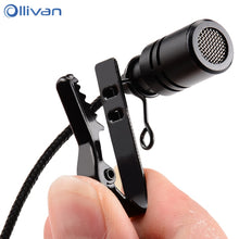 Load image into Gallery viewer, Ollivan Omnidirectional Metal Microphone 3.5mm Jack Lavalier Tie Clip Microphone Mini Audio Mic for Computer Laptop Mobile Phone

