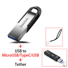 Load image into Gallery viewer, Sandisk USB Flash Drive 32 64 128 16 GB Pendrive 128gb 64gb 32gb 256gb Pen Drive 3.0 USB Stick Disk on Key Memory for Phone
