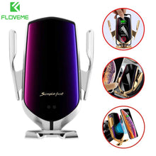 Load image into Gallery viewer, FLOVEME Automatic Clamping 10W Wireless Charger Car Phone Holder Infrared Sensor Qi GPS Air Vent Mount Mobile Phone Car Holder
