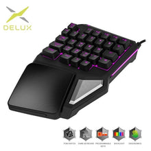 Load image into Gallery viewer, Programmable Keys Delux T9 Pro Single Handed Game keyboard one hand Ergonomic Gaming Keypad For PUBG gun PC Laptop

