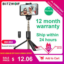 Load image into Gallery viewer, BlitzWolf BS3 Wireless bluetooth Selfie Stick Mini Tripod Extendable Foldable Monopod For iPhone For Samsung Xiaomi Huawei Phone
