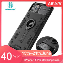 Load image into Gallery viewer, For IPhone 11 Pro Max Case Ring Phone Stand Holder NILLKIN CamShield Armor чехол Cover with Camera Protection Drop Shipping
